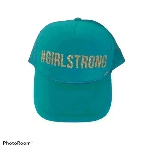 Mother Trucker #GIRLSTRONG Teal Trucker Hat - Picture 1 of 6